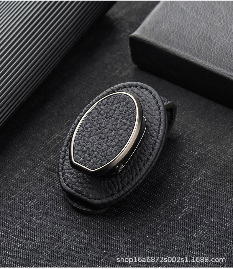 Cross-Border Car Sun Visor Storage Box, Multi-Functional Car Glasses Holder, Car Sunglasses Clip, Car Glasses Frame, Leather
