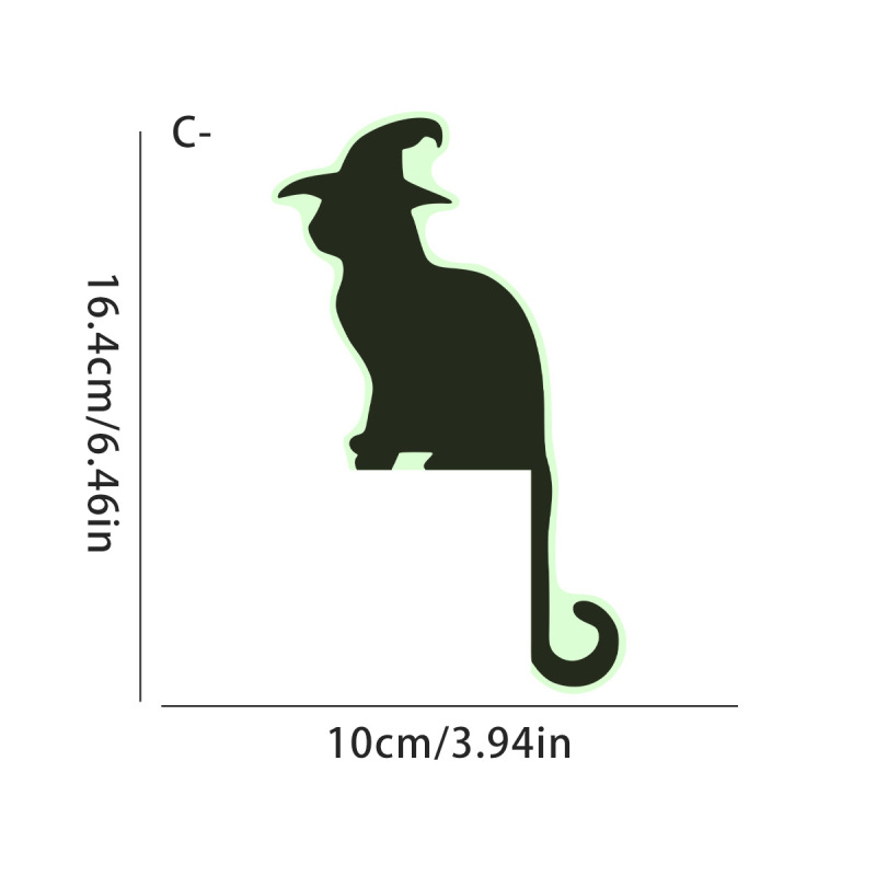 ハロウィン新グリーン発光ゴースト黒猫コウモリ漫画動物スイッチソケット装飾発光スイッチステッカー|undefined