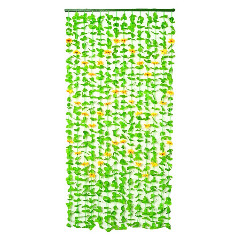 Sunflower Leaf Door Curtain Punch-free Hanging Curtain Home Partition Curtain Beauty Salon Bedroom Shelter Kitchen Decorative Curtain
