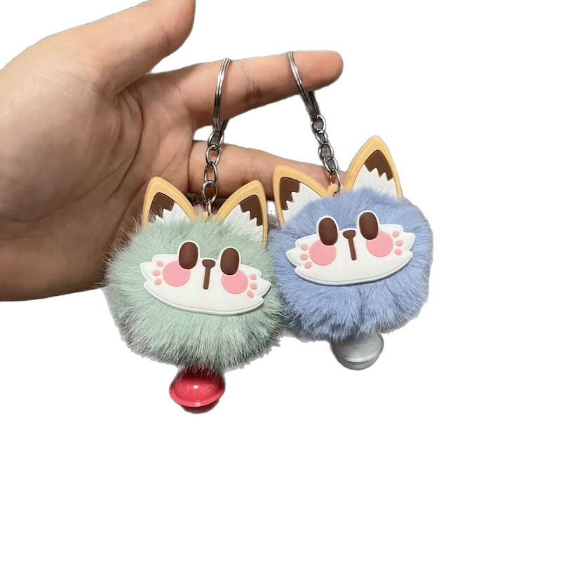 新しい模造レッキスウサギの毛皮のかわいいぬいぐるみ招き猫ベル新年ぬいぐるみペンダントバッグ多用途ギフト卸売|undefined