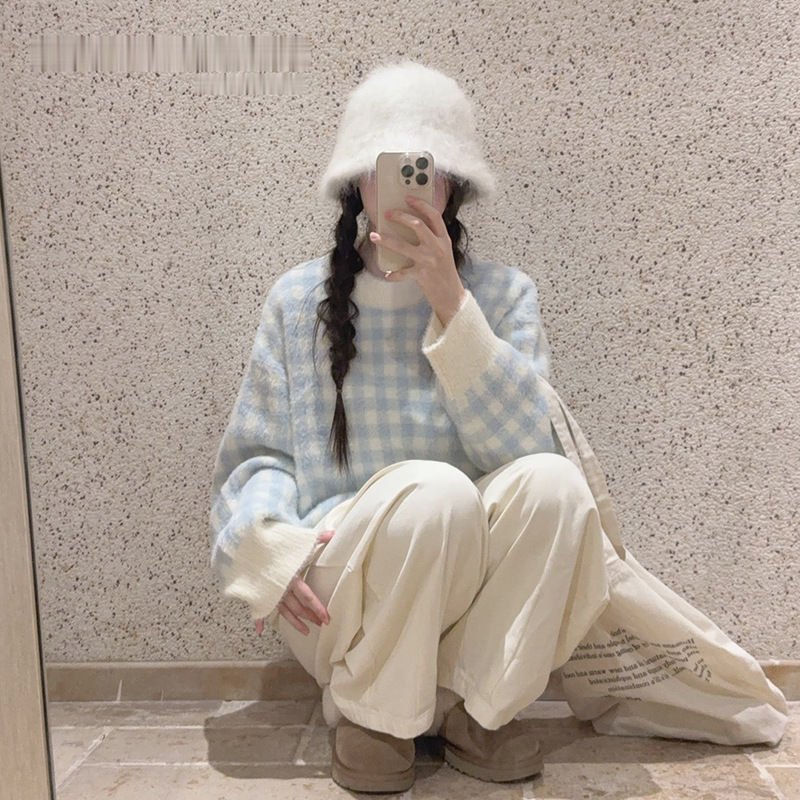 软糯小香风针织外套女装短款毛衣套头外穿少女感女装毛衣显瘦显白|undefined