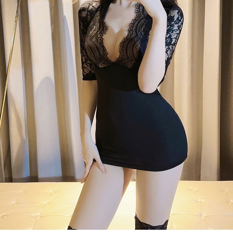 섹시한 속옷, 섹시한 비서 힙 스커트, 레이스 유니폼, 탈착 불가 유혹 잠옷, 뜨겁고 열정적인 시스루 여성복