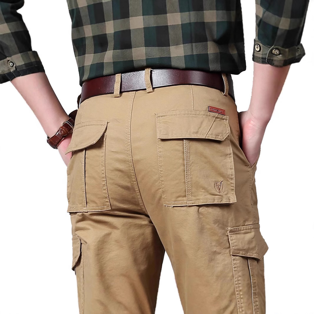Men's Cross-border plus size Crane Pants Multi-pocket Casual Pants Deep Cotton Pants Foreign Trade Perennial in stock Trendy Pants