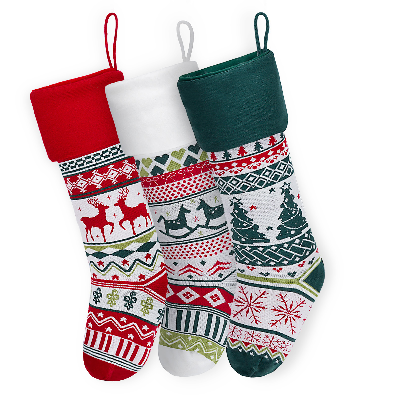 Transfronterizo nuevos calcetines de Navidad dulces de punto bolsa de lana bolsa de regalo escena diseño vacaciones Navidad calcetines decorativos
