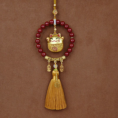 Car hanging | Ornament - lucky-catyellow-tassel