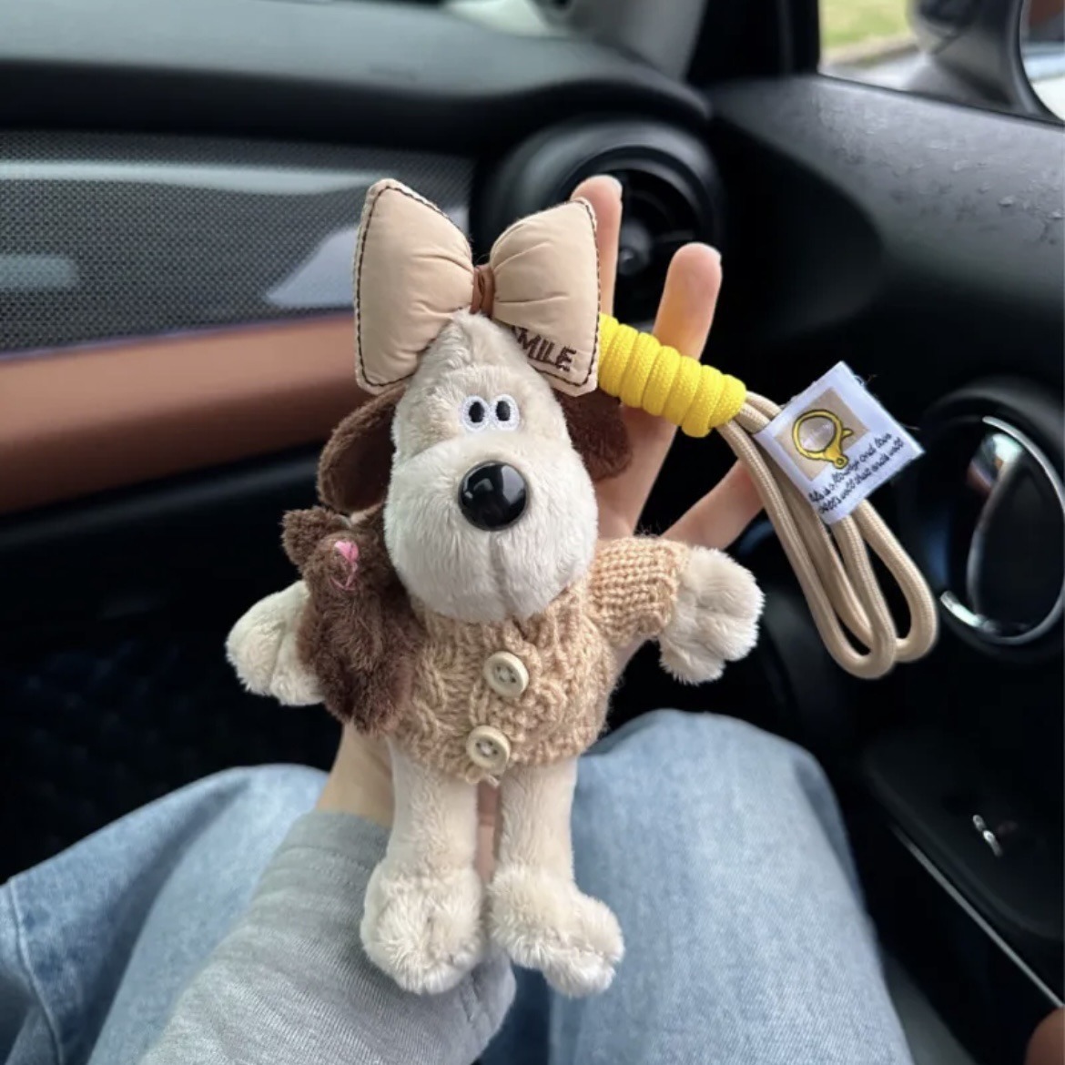 Meilade viento 14cm jefe perro peluche colgante lindo muñeca peluche moda cool bolsos colgante llavero