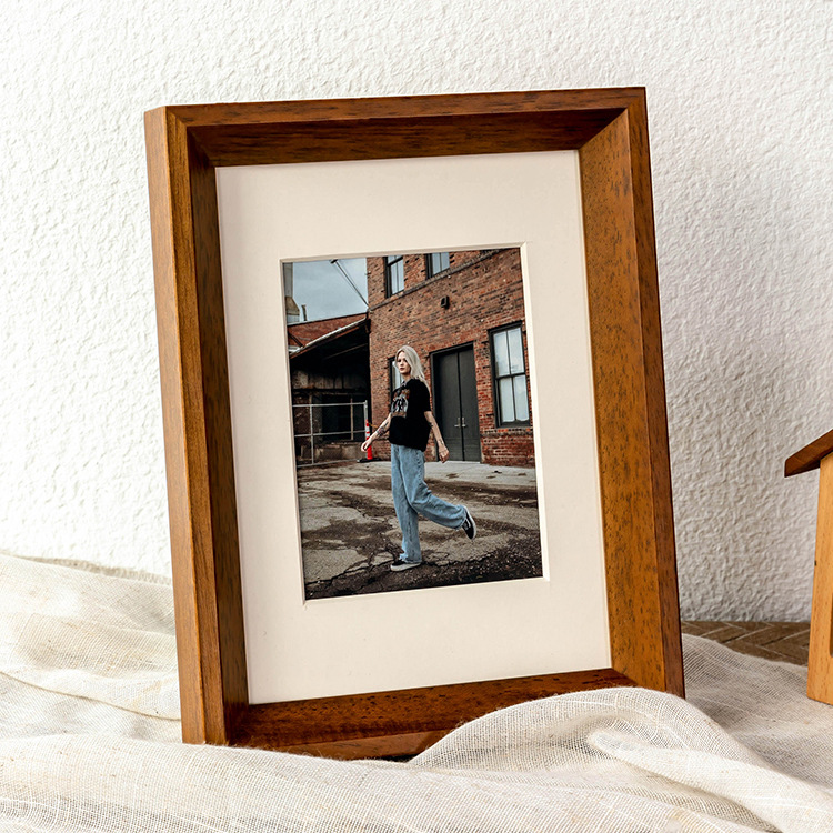 ins風相框擺台高級感實木質6寸7寸8洗照片做成相框掛牆裝裱畫框架