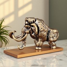 跨境镀铜猛犸象做旧家居办公桌茶宠小铜器摆件黄铜工艺品装饰批发