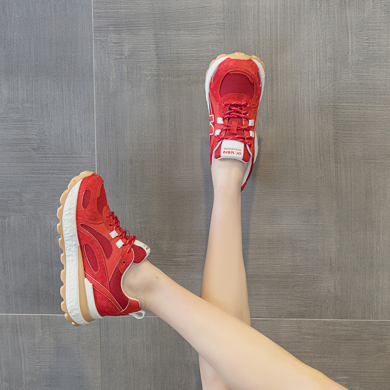 Genuine Leather Fashionable Trendy Women's Sneakers 2026 Spring and Autumn New Versatile Thick-Soled Height-Increasing Sports Casual German Training Shoes Genuine Leather Fashionable Trendy Women's Sneakers 2026 Spring and Autumn New Versatile Thick-Soled Height-Increasing Sports Casual German Training Shoes