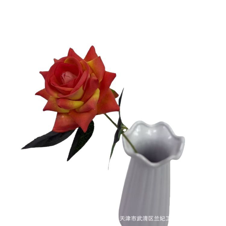 Simulación de tela de terciopelo pequeño ángulo rosa de San Valentín en el hogar hotel boda rosa decoración de pared flores de seda flores falsas