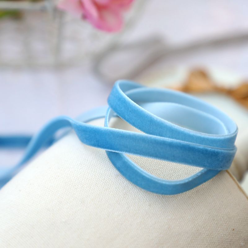 1cm de ancho terciopelo flocado correa de tejido correa de arco correa de ropa hecha a mano sombrero accesorios accesorios materiales DIY