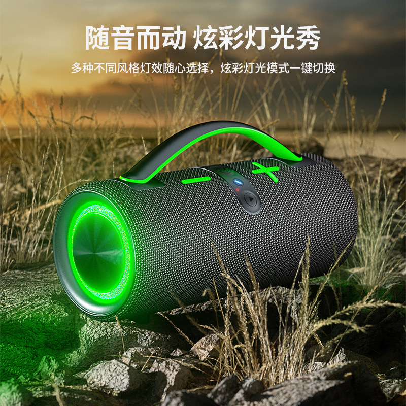 新しいワイヤレス Bluetooth スピーカー屋外ファブリック防水ポータブル超サブウーファー RGB ライトゲームオーディオ|undefined