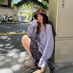 荒荒家紫色碎花吊带裙2025秋季新款法式少女无袖内搭背心连衣短裙
