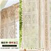 Crochet, woven retro cloth, country lace curtain with tassels, American style, french style, cotton and linen