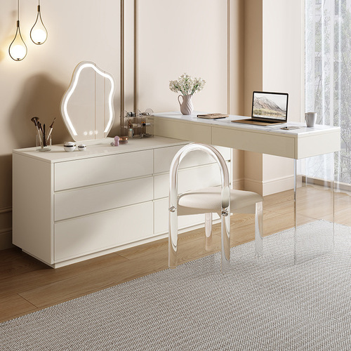 Mupai modern minimalist dressing table bedroom internet celebrity light luxury cupboard integrated small apartment cream style master bedroom dressing table