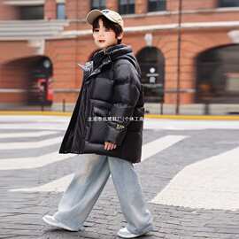 2025新款儿童羽绒服中长款男童防寒服中大童冬季保暖外套加厚清仓