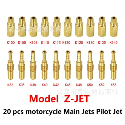 20Pcs Carburetor Fuel Injector Metering Hole Main Jet Pilot Jets for Pwk Pe Pwm Ksr (Other starting systems) - z-jet