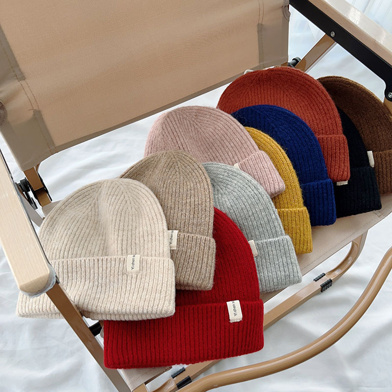 Jacquard Design Basic, Simple Style Style Children Unisex Basic Simple Style Solid Color Jacquard Wool Cap
