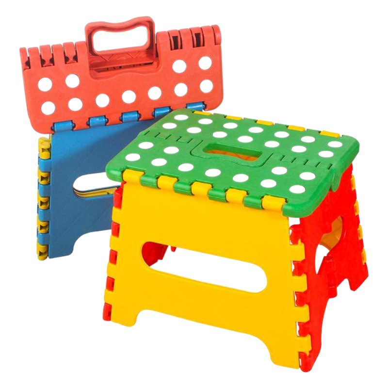 Bd-05 Small Dot Plastic Foldableing Stool Wholesale Factory Direct Sales Kidsren's Stool with Handle Portable Small Bench