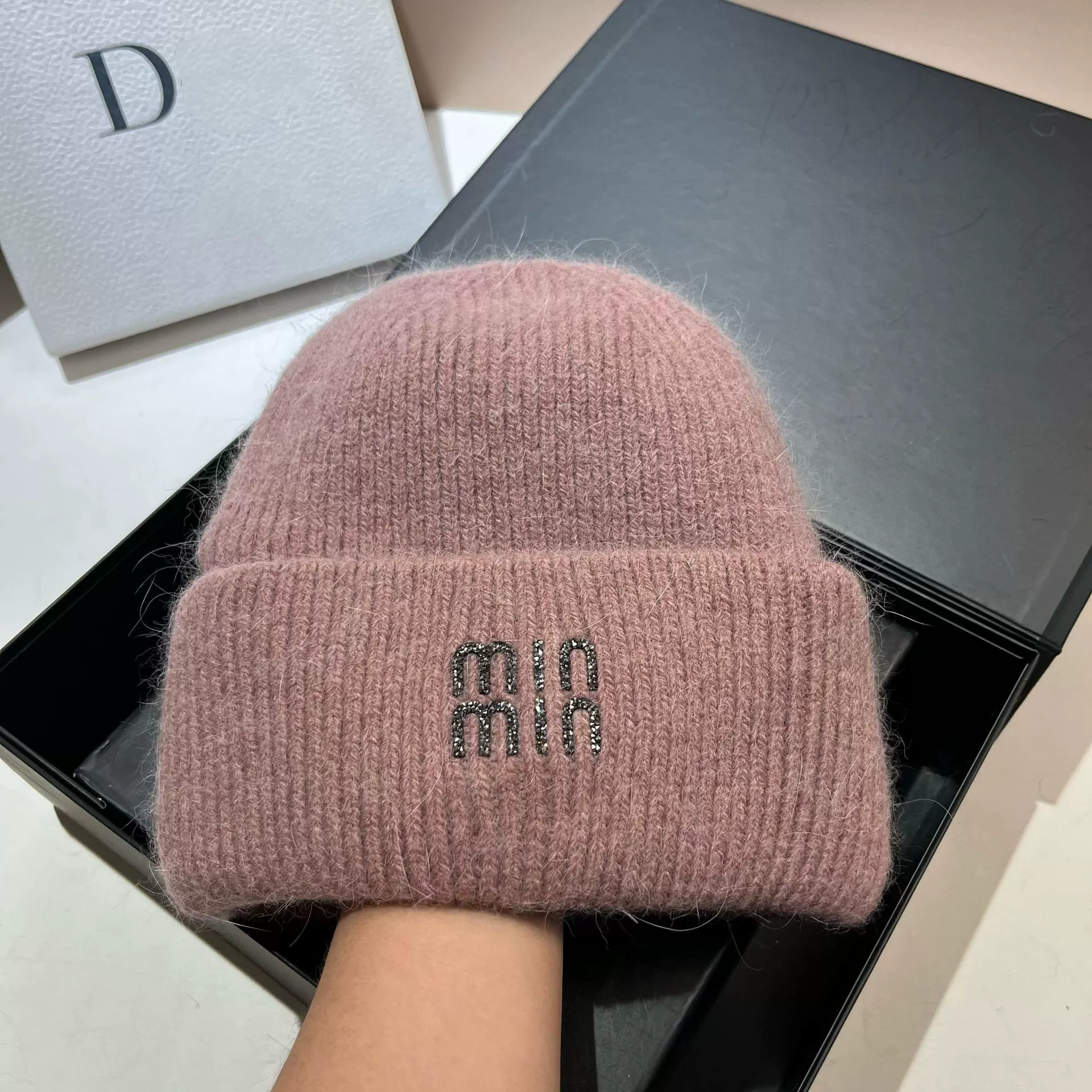 Keep warm velvet knitted hat, Korean style, increased thickness