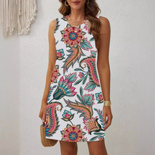 波西米亚风格夏季新款无袖时尚背心连衣裙甜心休闲沙滩派对连衣裙