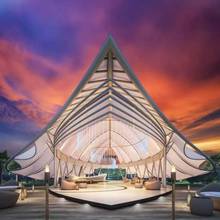 户外景区商业广场体育馆异型膜结构钢结构张拉膜遮阳雨棚露营天幕