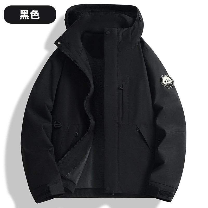 秋冬季冲锋衣防风防水三合一外套可拆卸羽绒内胆登山服定制LOGO字|undefined