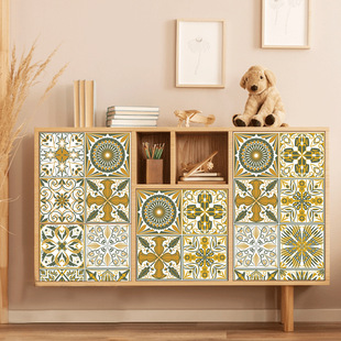 Aike DD3453 new light green multi-color pattern painting wallpaper living room bedroom waterproof decoration stickers