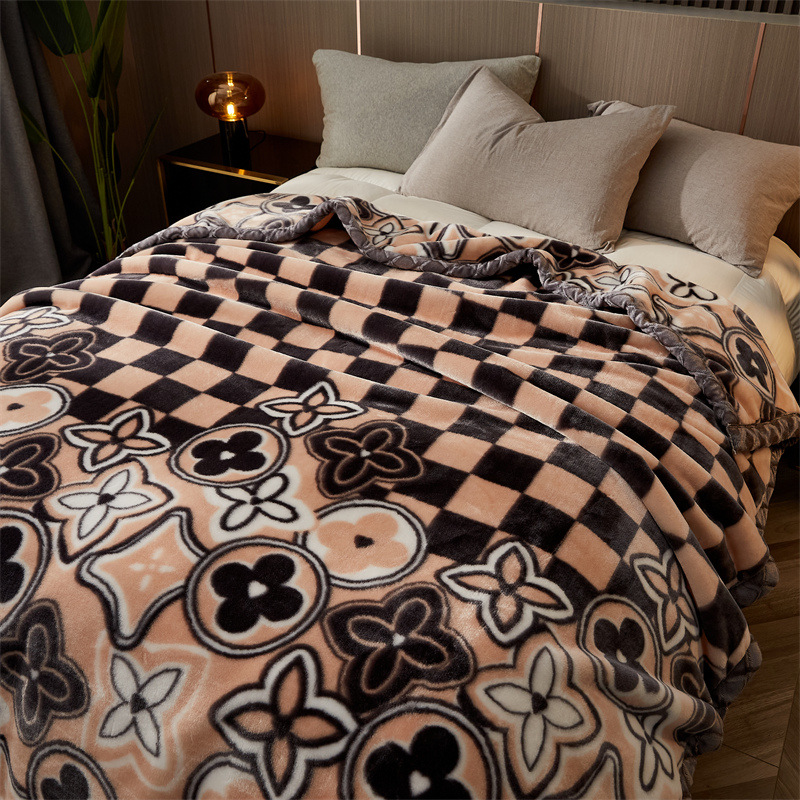 2024 새로운 라셀 담요 커버 담요 겨울 담요 도매 따뜻한 두꺼운 담요 공장 재고