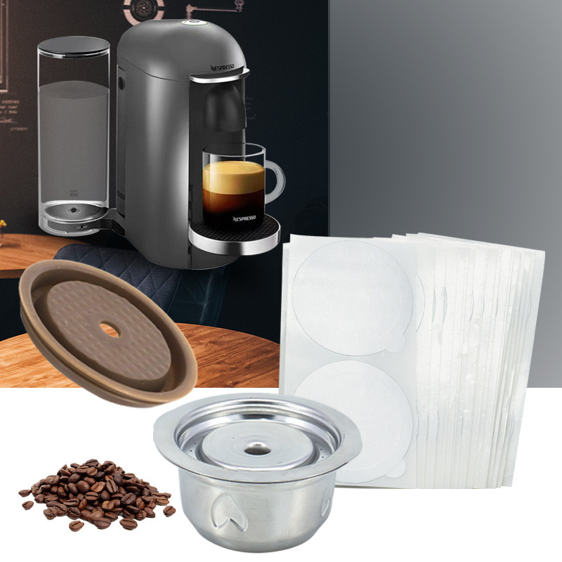 Compatible with Nestlé Nespresso Vertuo Recyclable Stainless Steel Coffee Capsule Shell Filled Coffee Capsules