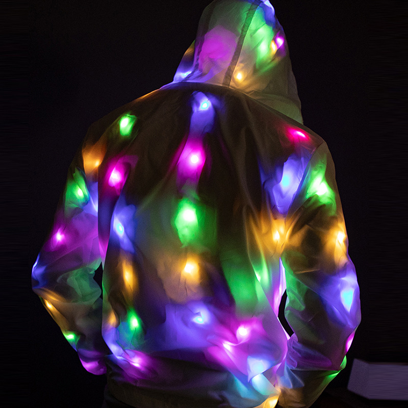 Ropa luminosa para fiestas en bares, chaquetas coloridas de moda INS, ropa con luces LED para conciertos que brilla en la noche. image 5