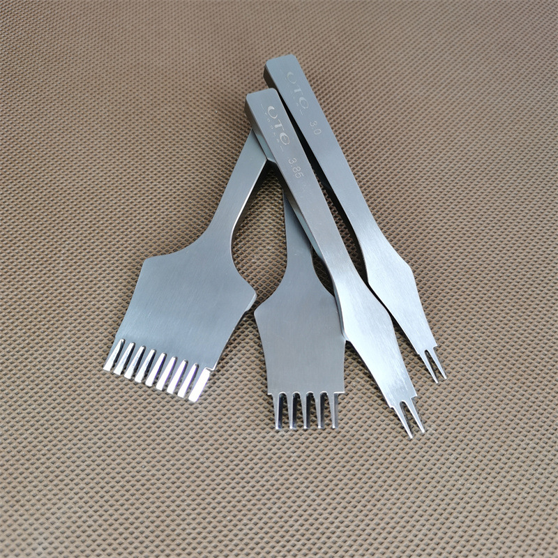 Youtefa corte oblicuo corte plano de cuero bricolaje punzonado herramienta corte dientes pulido fino pulido puncher de cuero