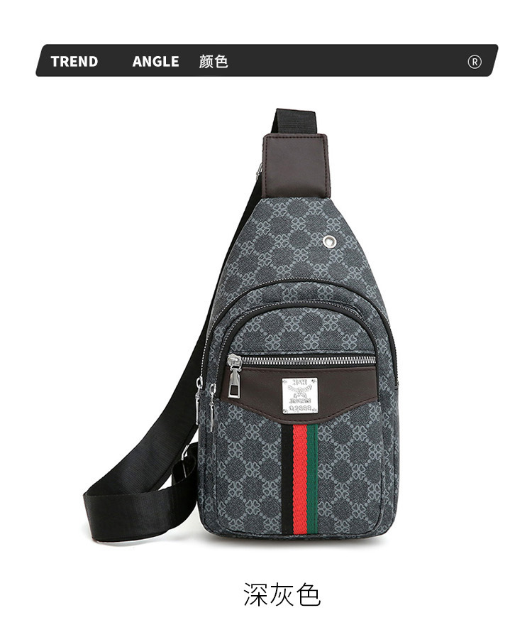 Cross-border chest bag, men's crossbody bag, travel shoulder bag, large-capacity leather bag, sports small backpack, multi-functional men's bag undefined