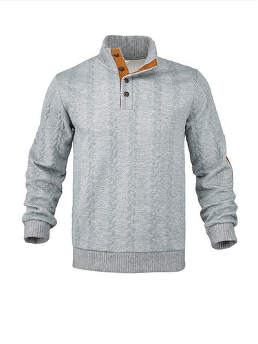 Bestselling Autumn/Winter European Men's Outdoor Casual Stand Collar Long Sleeve Embroidered Knit Hoodie Trend