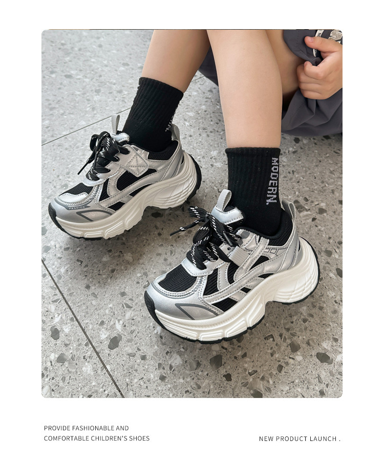 Breathable Double Mesh Kids Sneakers Lightweight Slip-on Trainers_voghion.com
