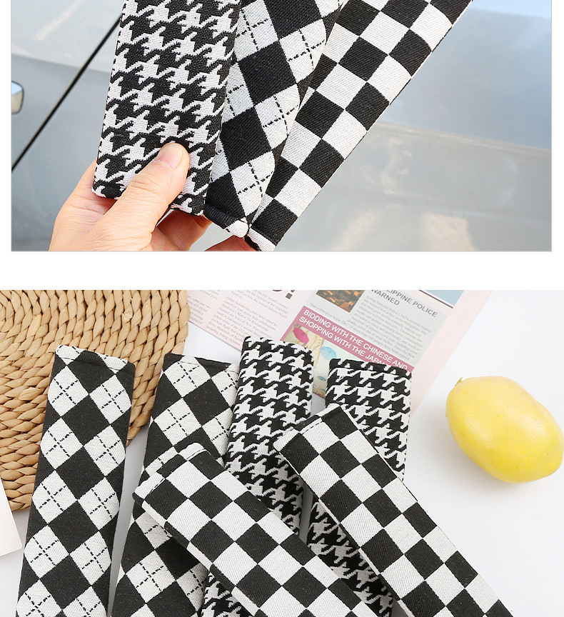 Car Seat Belt Protective Cover Jacquard Quilted Soft Car Shoulder Belt Cover Fashionable Car Interior Supplies