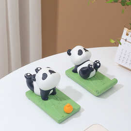 创意卡通熊猫手机支架可爱办公桌面装饰摆件成都纪念品送朋友礼物