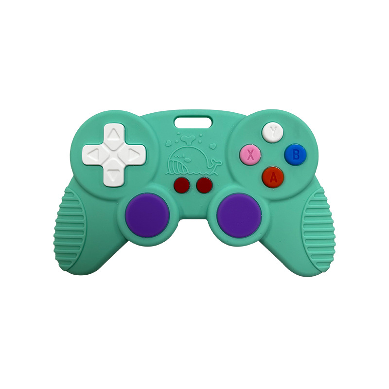 Navidad transfronteriza manija de juegos de descompresión de silicona de grado alimenticio diente infantil resistente a la comida mano palito de molienda de dientes para bebés