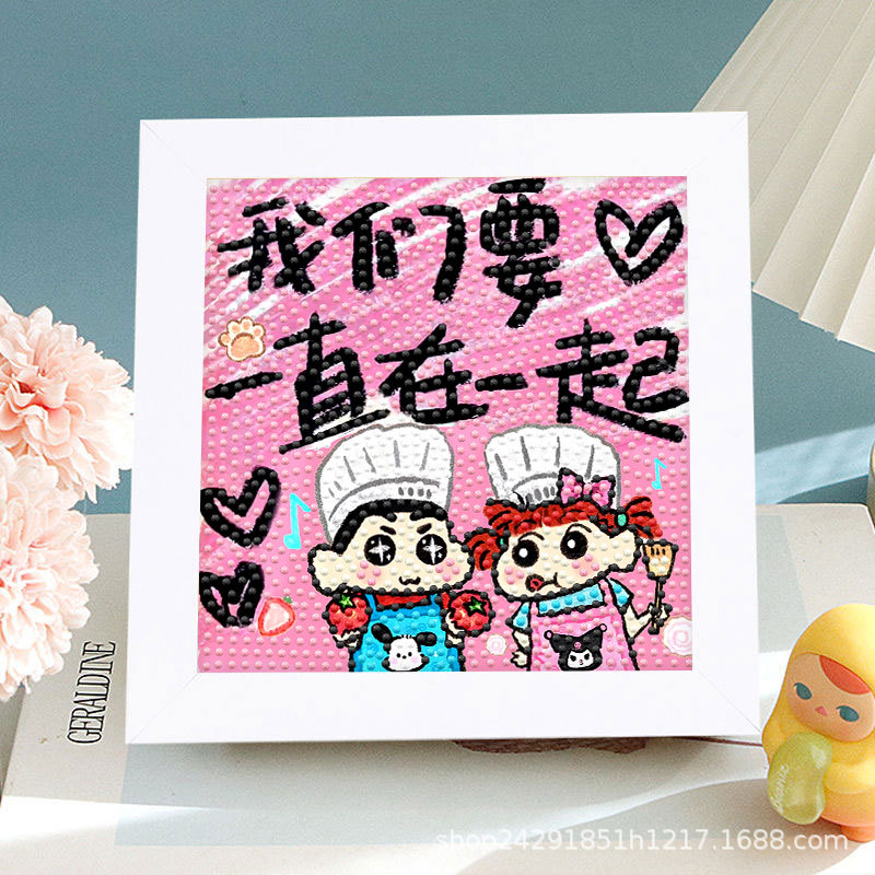 Lápiz pequeño nuevo marco de cinta de diamante hecha a mano diy para enviar a amigos y hermanas parejas de regalos de cumpleaños para curar texto