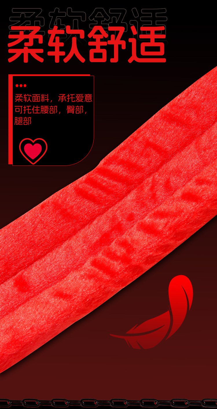 Adult Bondage Swing Set with Handcuffs and Nipple Clamps, Red Nylon — detail image 34