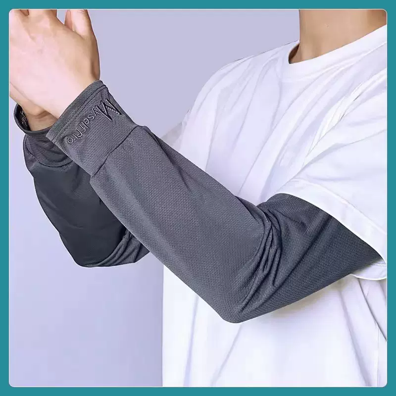 新款直筒夏天防晒冰丝袖套男士手袖开车户外宽松护袖冰袖防紫外线