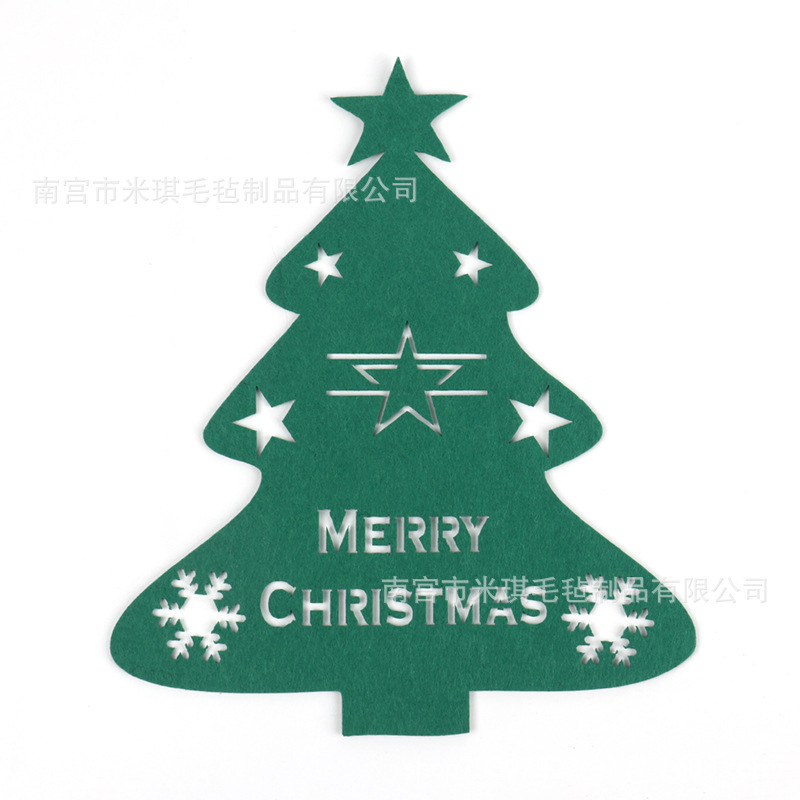 クロスボーダーフェルトナイフフォーク食器セットクリスマス食器棚フェルトクリスマスツリー食器袋祝日用品|undefined