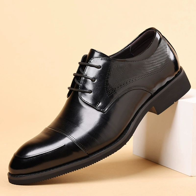 Мужская кожаная обувь для бизнеса, кожаная свадебная обувь, простой стиль, английская пригородная обувь, мужская дышащая фабрика