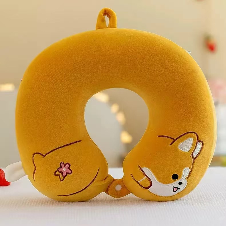 Cartoon U almohada almohada de cuello almohada de columna cervical almohada de avión siesta memoria almohada de cuello almohada de algodón fabricante de regalos portátiles comercio exterior