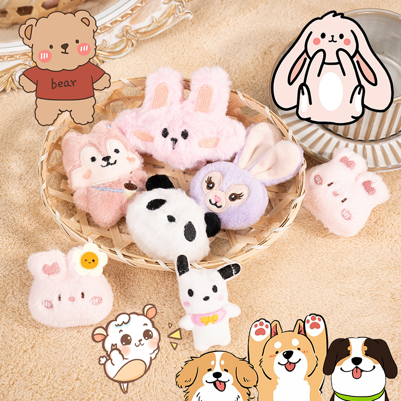 Broche pingente de panda, coelho e esquilo de desenho animado, acessório DIY para bolsa, roupas e pingente.