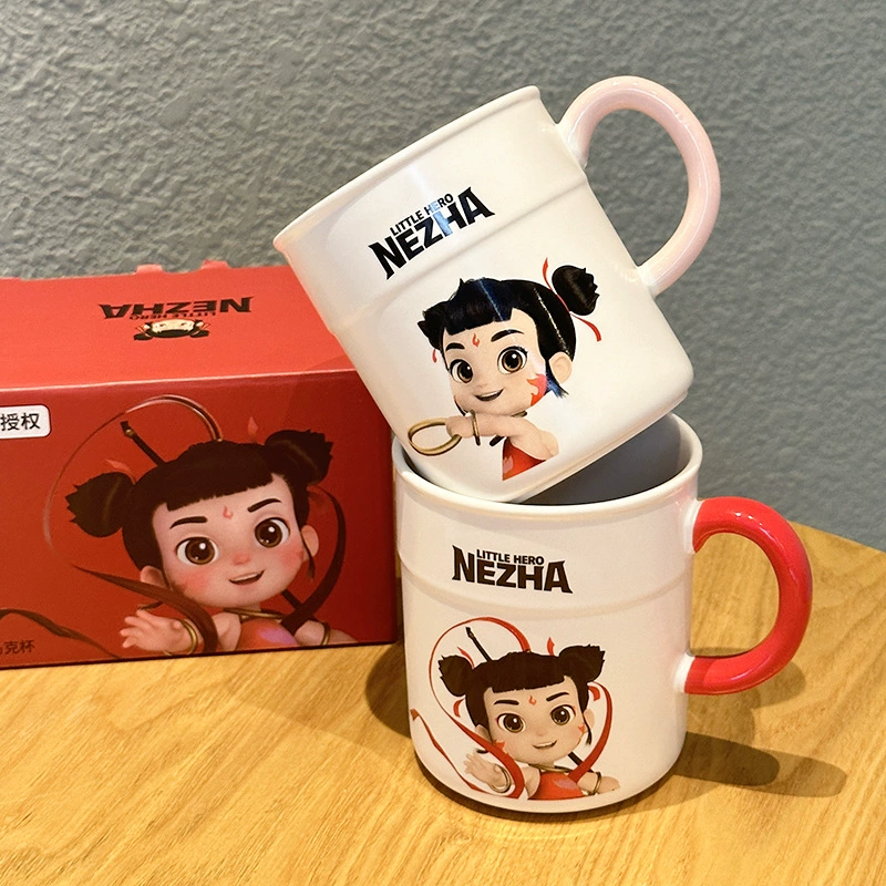 Новая керамическая кружка с изображением волшебного мальчика Нэчжи, милая женская кофейная чашка для дома, пары, офиса, питьевая чашка из молока буйволицы