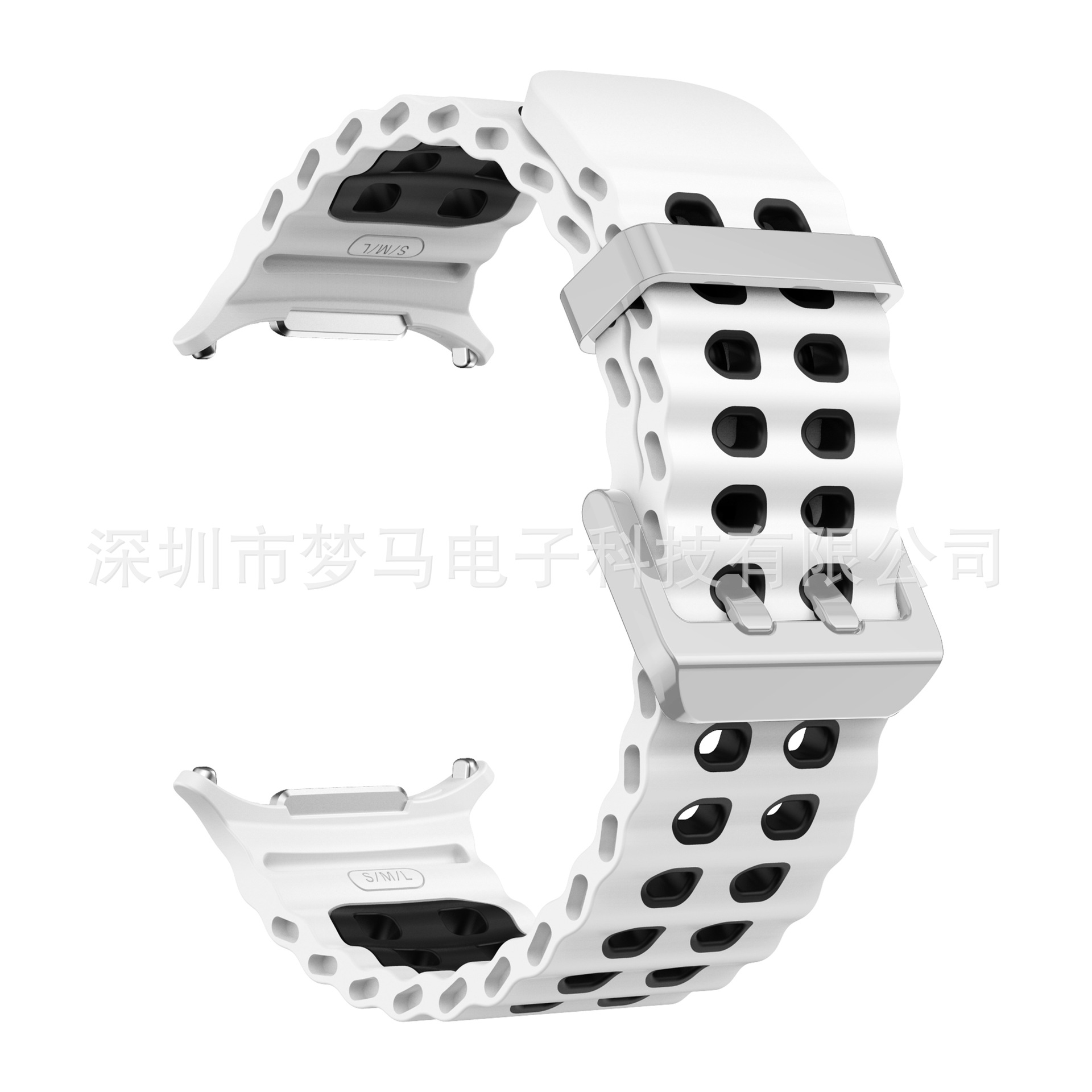 Para Samsung Galaxy Watch7 Ultra Dual Color Ocean Silicone Correa Deportiva Oficial de Doble Botón