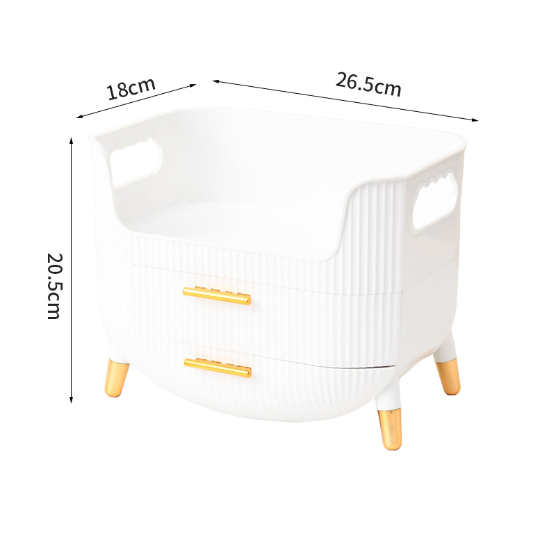 Caja de almacenamiento de cosméticos Caja de almacenamiento de tocador de alta gama de lujo ligero Productos para el cuidado de la piel Lápiz labial Máscara Marco de acabado a prueba de polvo