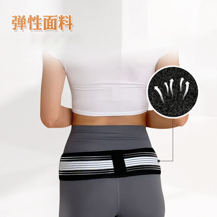 Nuevo en stock: Soporte de cadera negro y banda elástica correctora de postura para hombres y mujeres, cinturón de soporte pélvico transpirable para mujeres embarazadas para apretar el abdomen y moldear el cuerpo. image 4