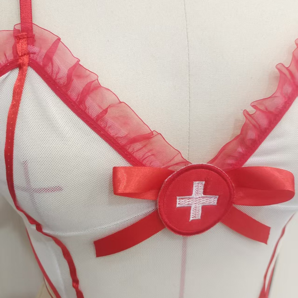European and American Hot-Selling Cross-Border Supply See-Through Temptation Bed Flirting Sexy Hot Role-Playing Nurse Uniform